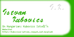 istvan kubovics business card